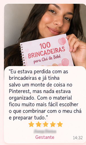 Depoimento de Gestante: Com o material ficou muito mais fácil escolher o que combinar com o meu chá e preparar tudo.