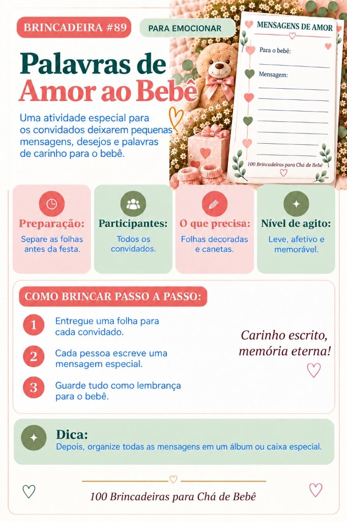Brincadeira #89 - Palavras de Amor ao Bebê